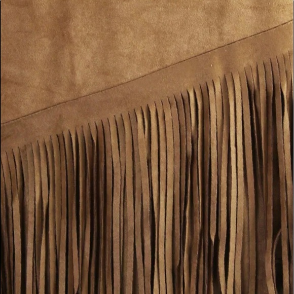 International Concepts Camel Faux-Suede Fringe Top - Picture 10 of 10